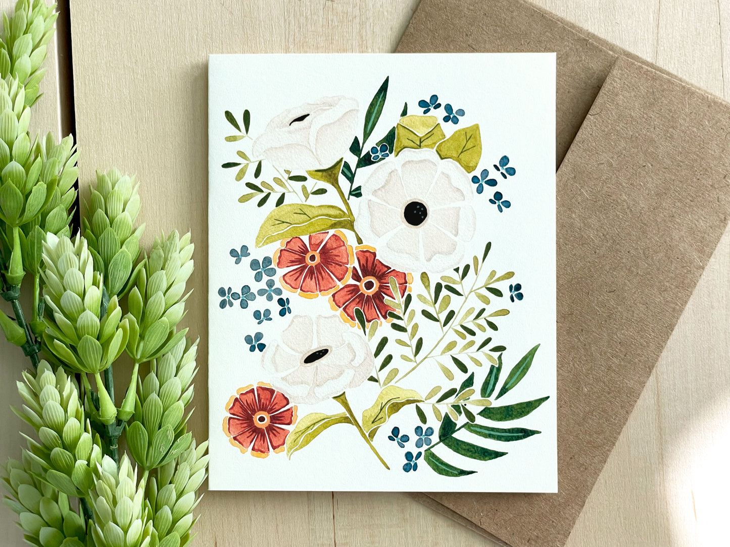 Autumn Floral Card Set with Envelopes
