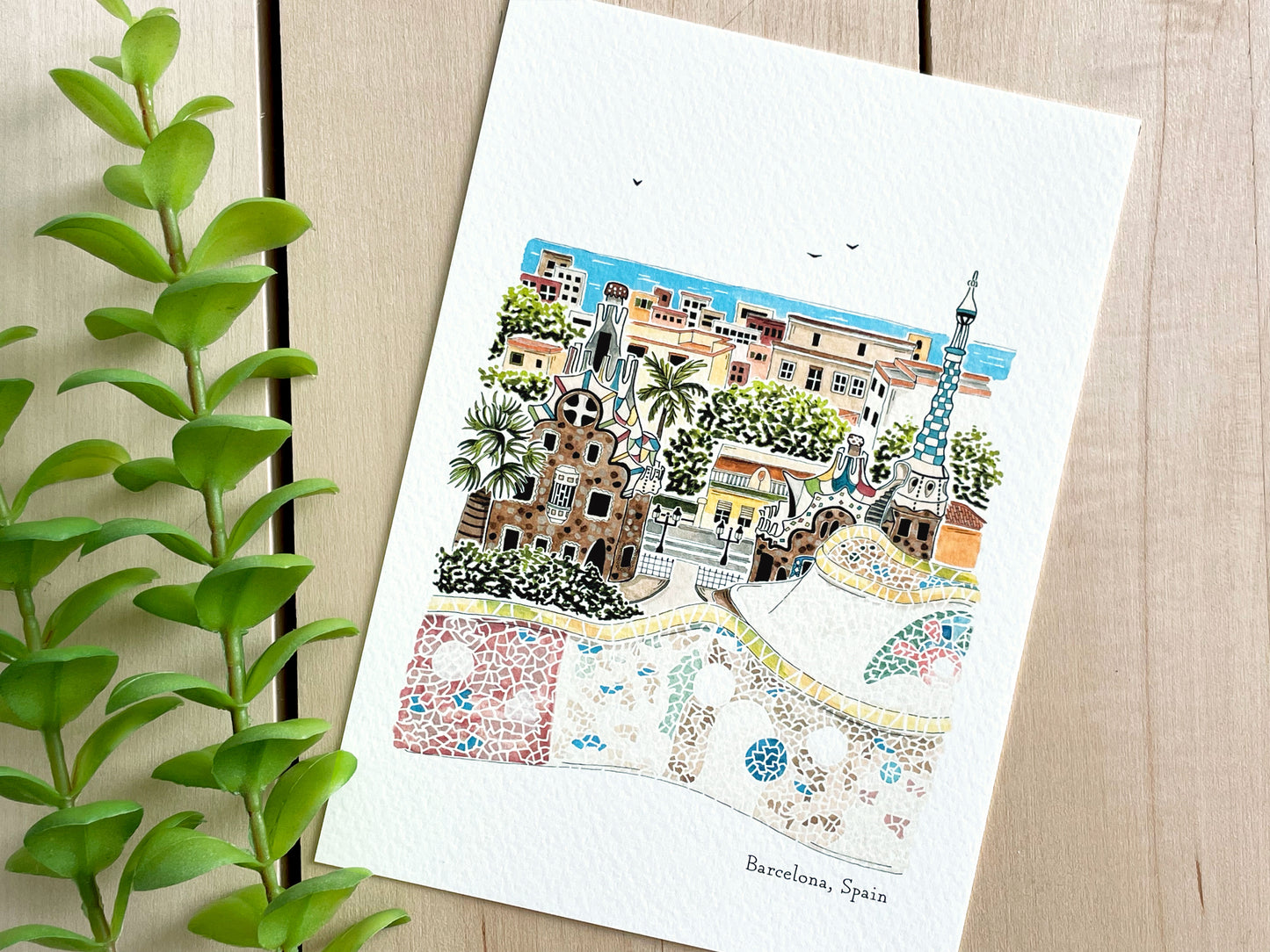 Barcelona (Spain) 5x7 Watercolor Print