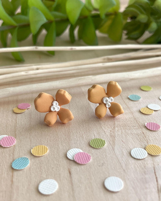 Mango Blossom Clay Stud Earrings