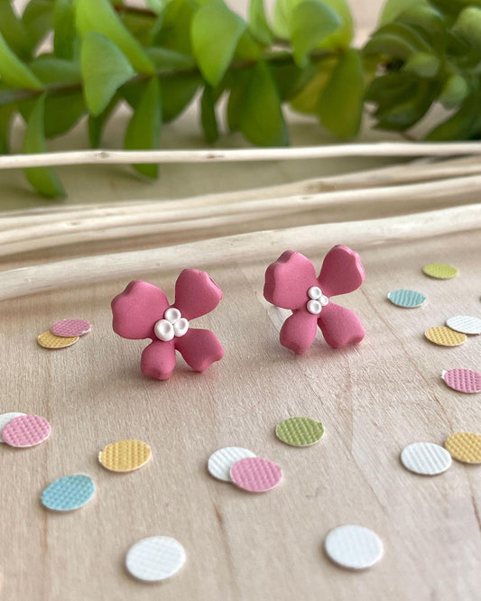 Melon Blossom Clay Stud Earrings