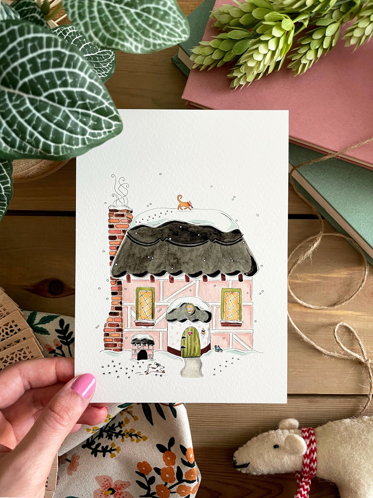 Set of 5 | 5x7 Drawn Dwellings Watercolor Prints