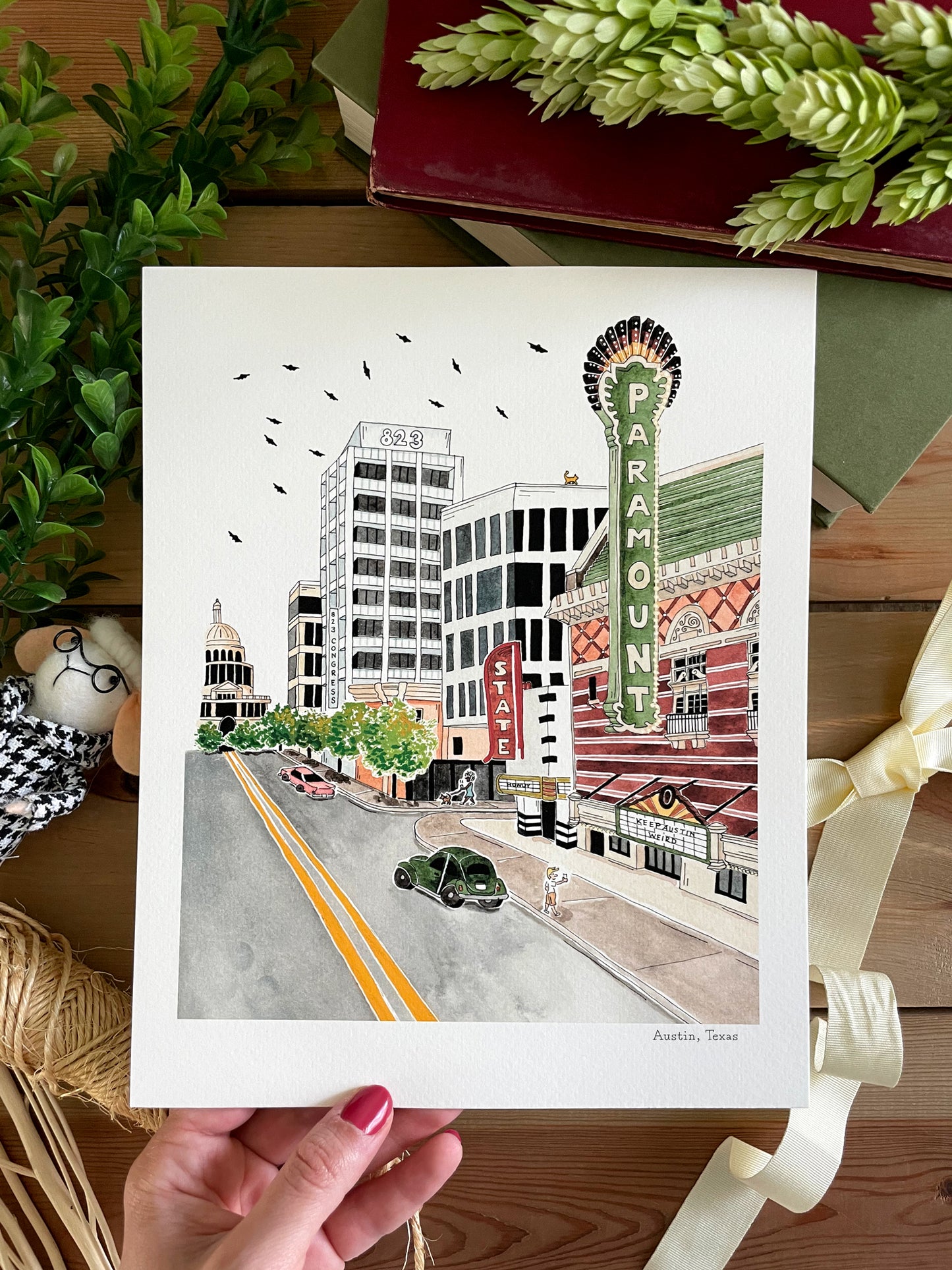 Austin (Texas) 8x10 Watercolor Print