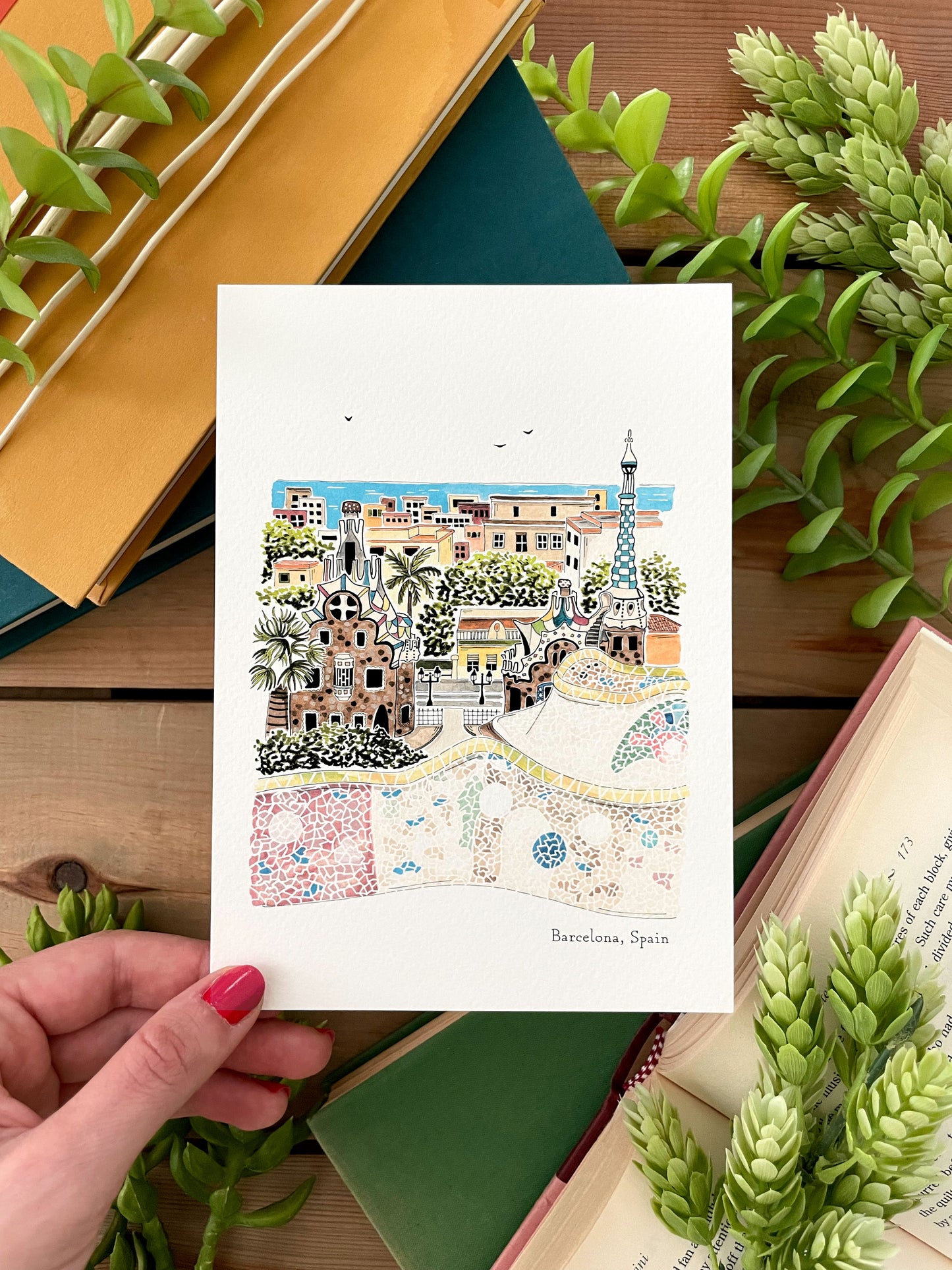 Barcelona (Spain) 5x7 Watercolor Print