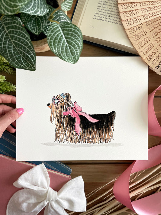 Yorkshire Terrier 8x10 Watercolor Print