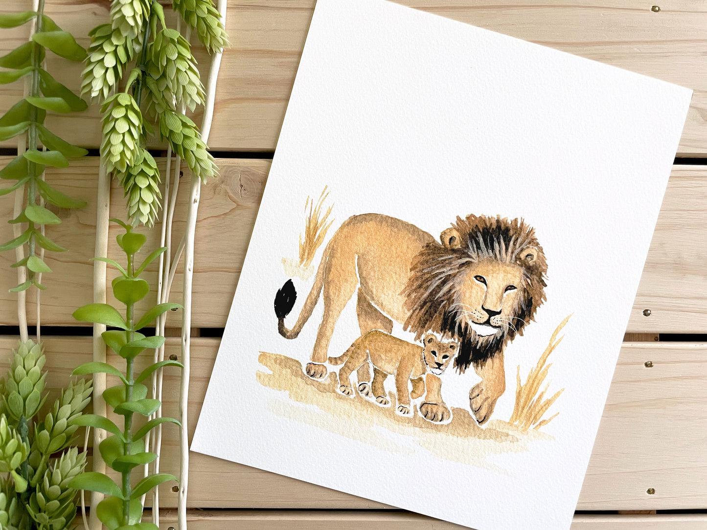 Lion 8x10 Watercolor Print