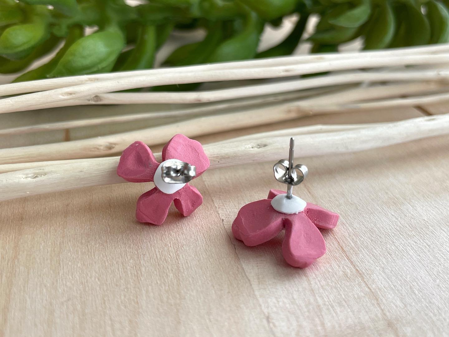Melon Blossom Clay Stud Earrings