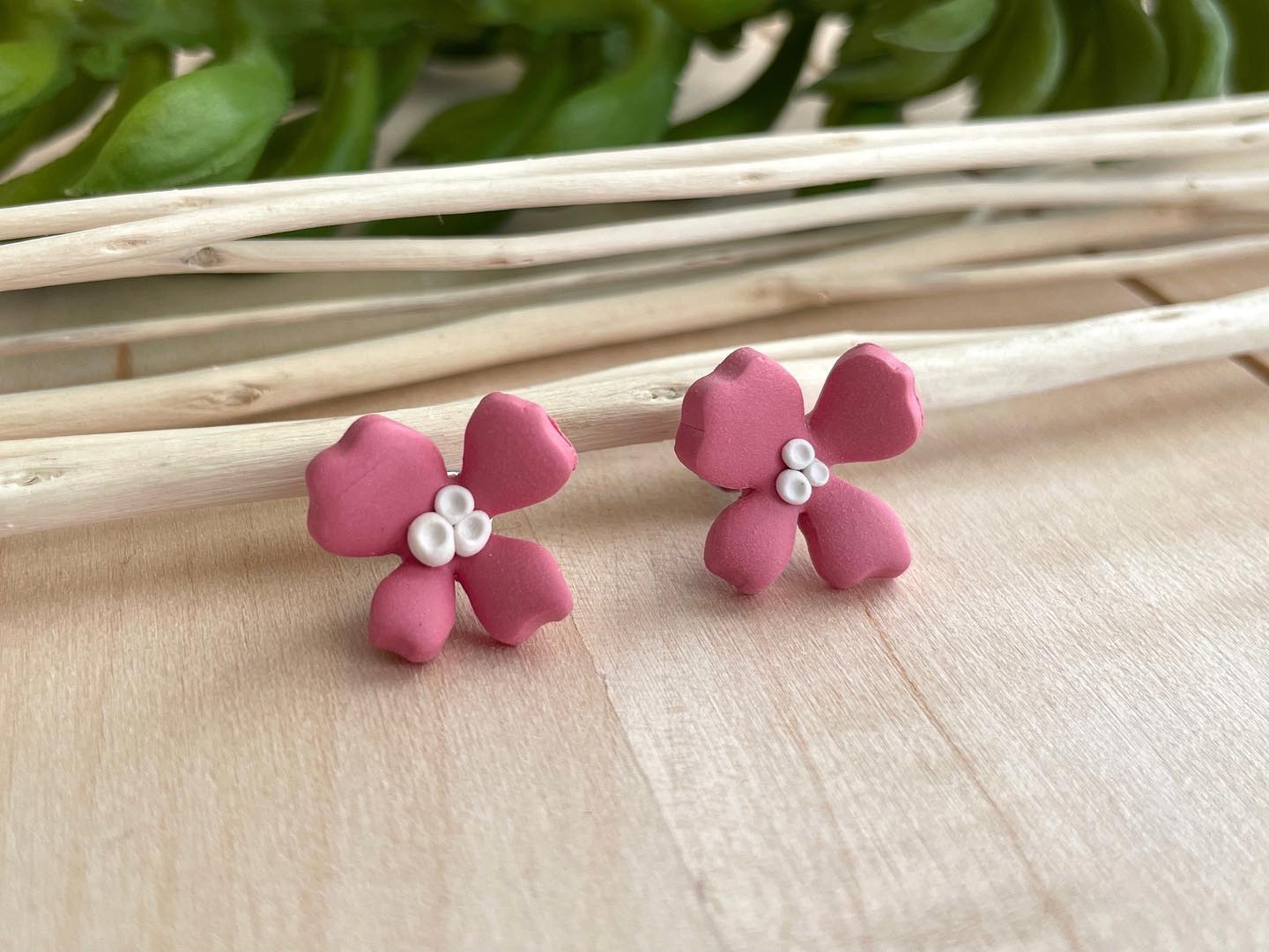 Melon Blossom Clay Stud Earrings