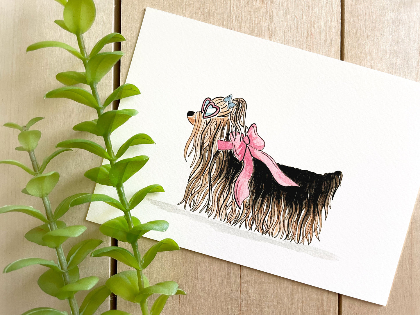Yorkshire Terrier 5x7 Watercolor Print