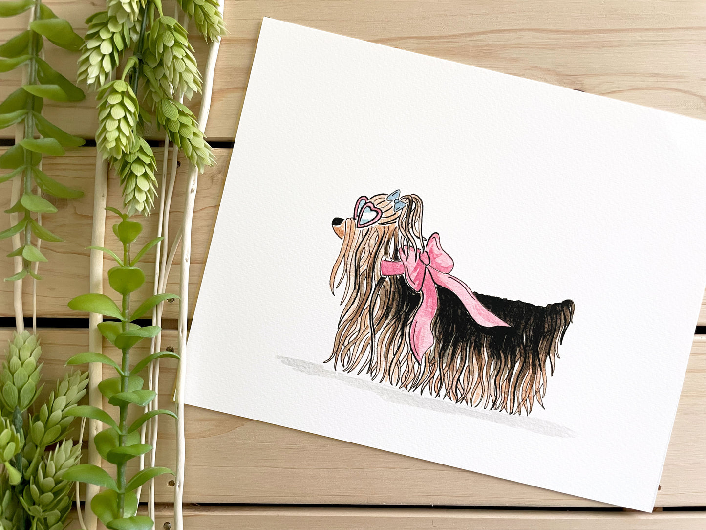 Yorkshire Terrier 8x10 Watercolor Print