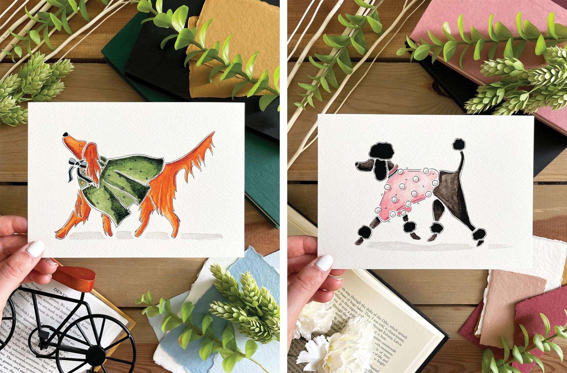 Set of 5 | 5x7 Canine Watercolor Prints - Lilyvine Design