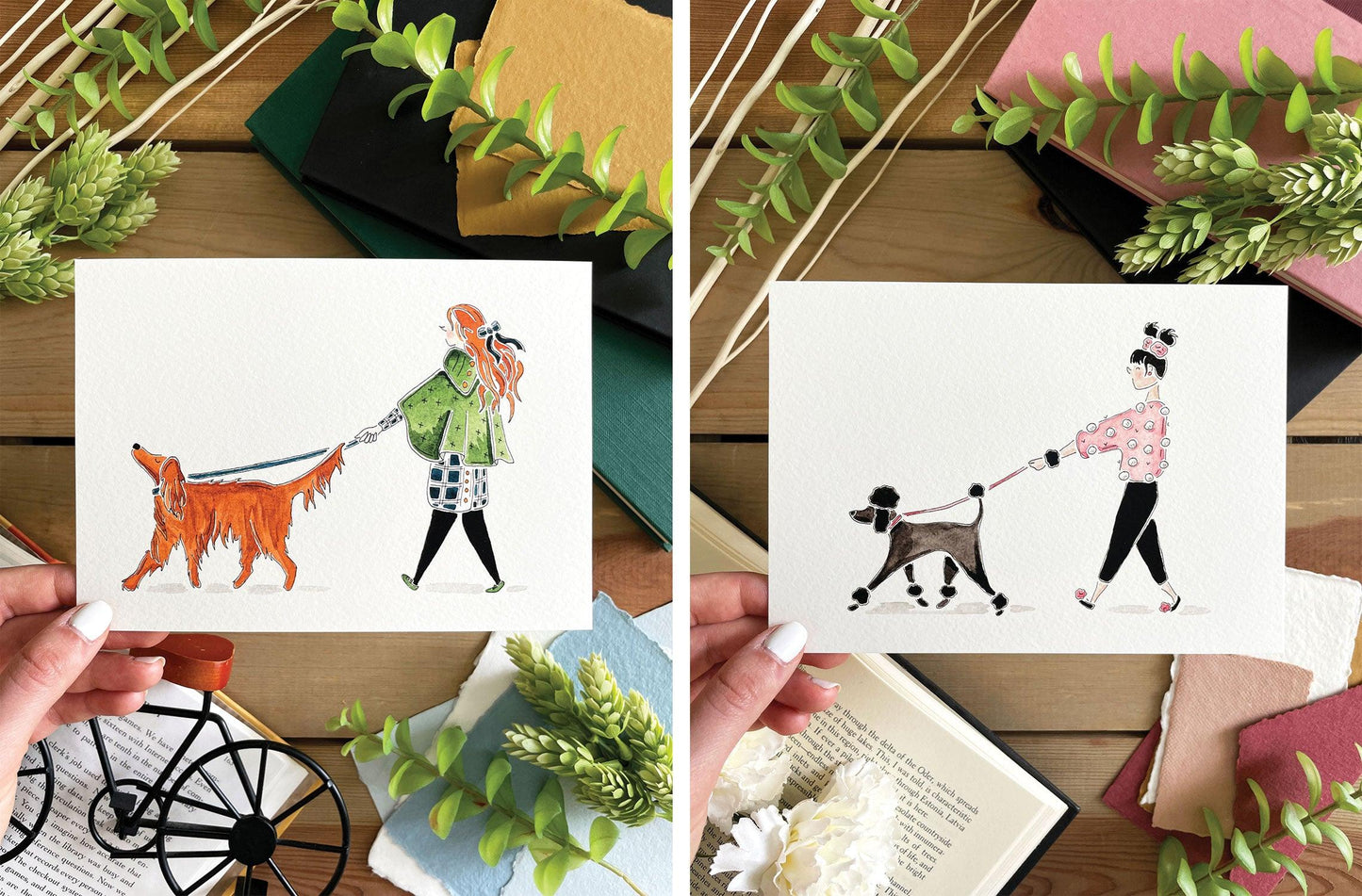 Set of 5 | 5x7 Canine Companion Watercolor Prints - Lilyvine Design
