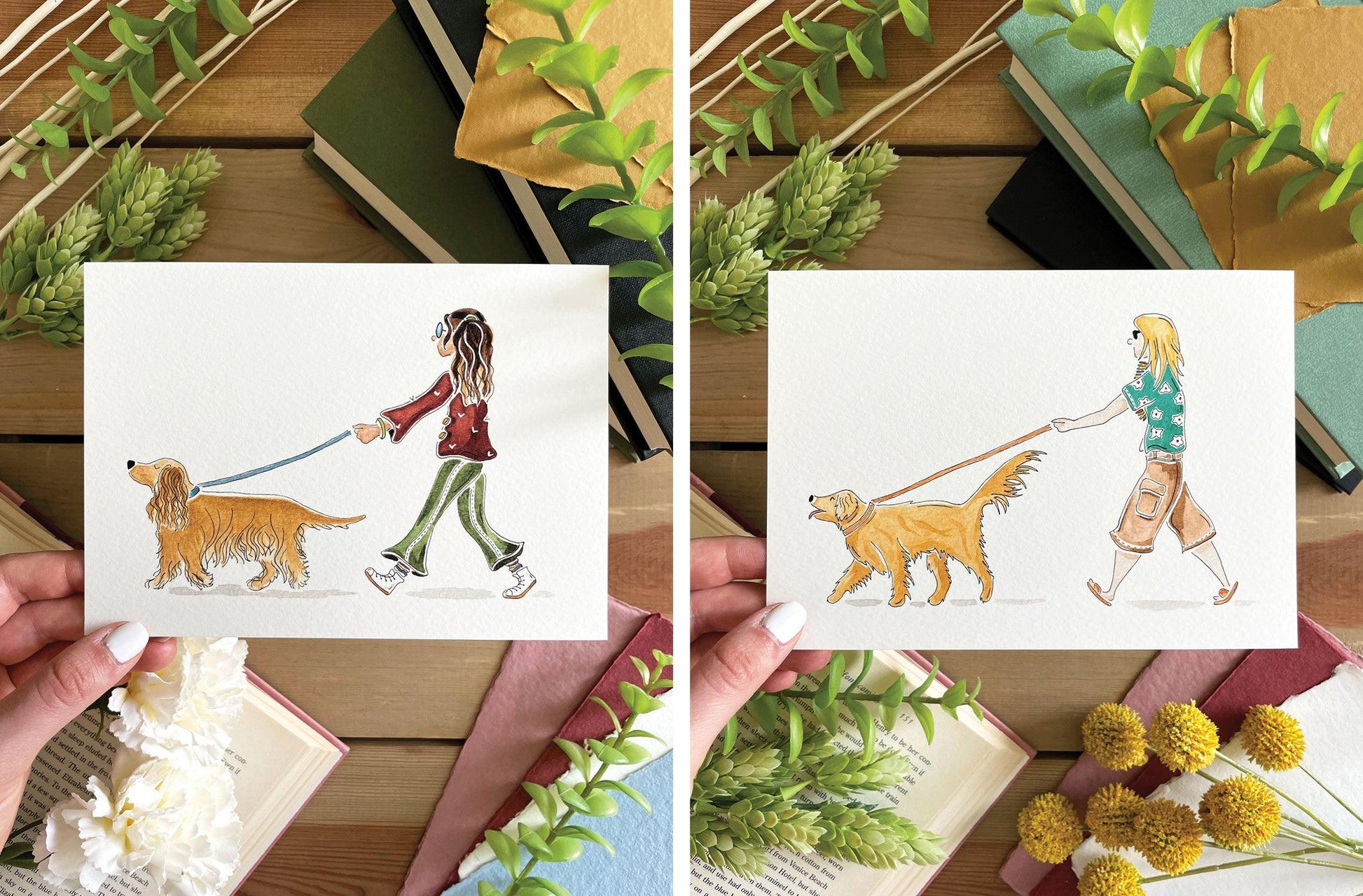 Set of 5 | 5x7 Canine Companion Watercolor Prints - Lilyvine Design