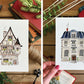 Set of 5 | 5x7 Drawn Dwellings Watercolor Prints - Lilyvine Design