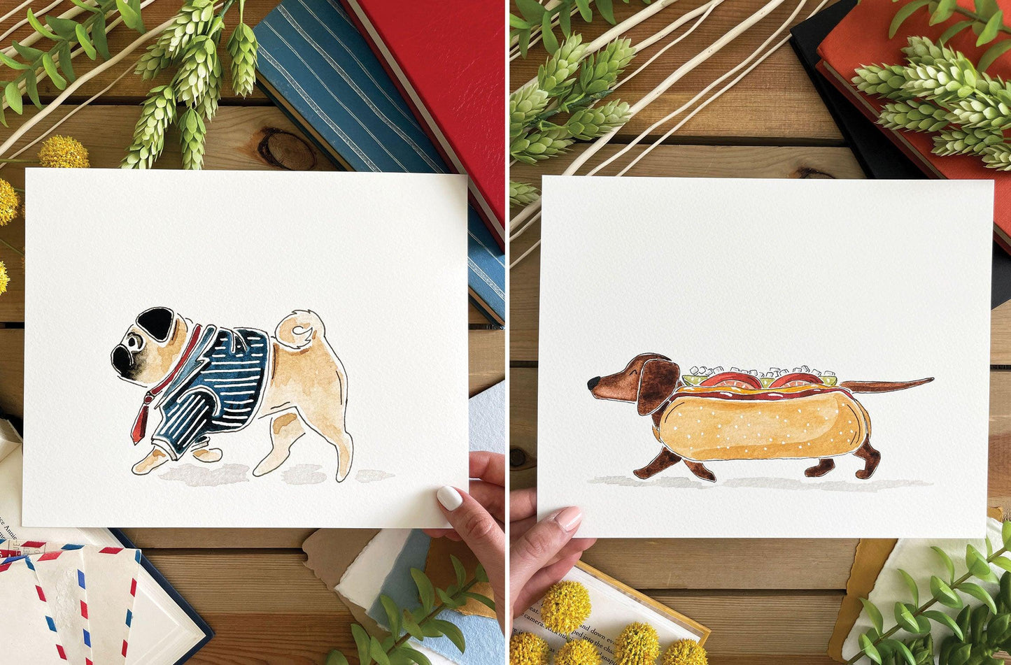 Set of 3 | 8x10 Canine Watercolor Prints - Lilyvine Design
