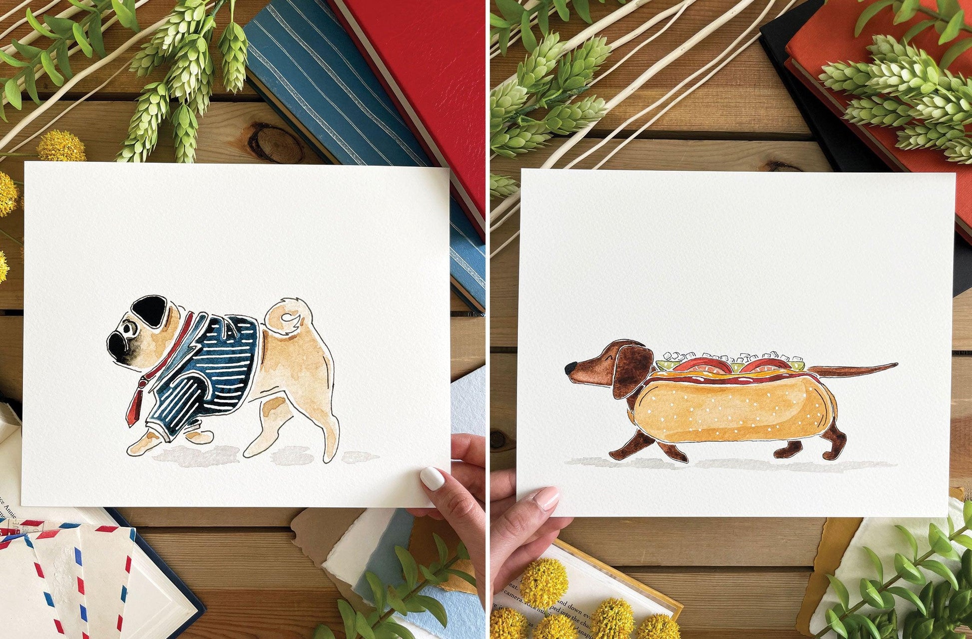 Set of 3 | 8x10 Canine Watercolor Prints - Lilyvine Design