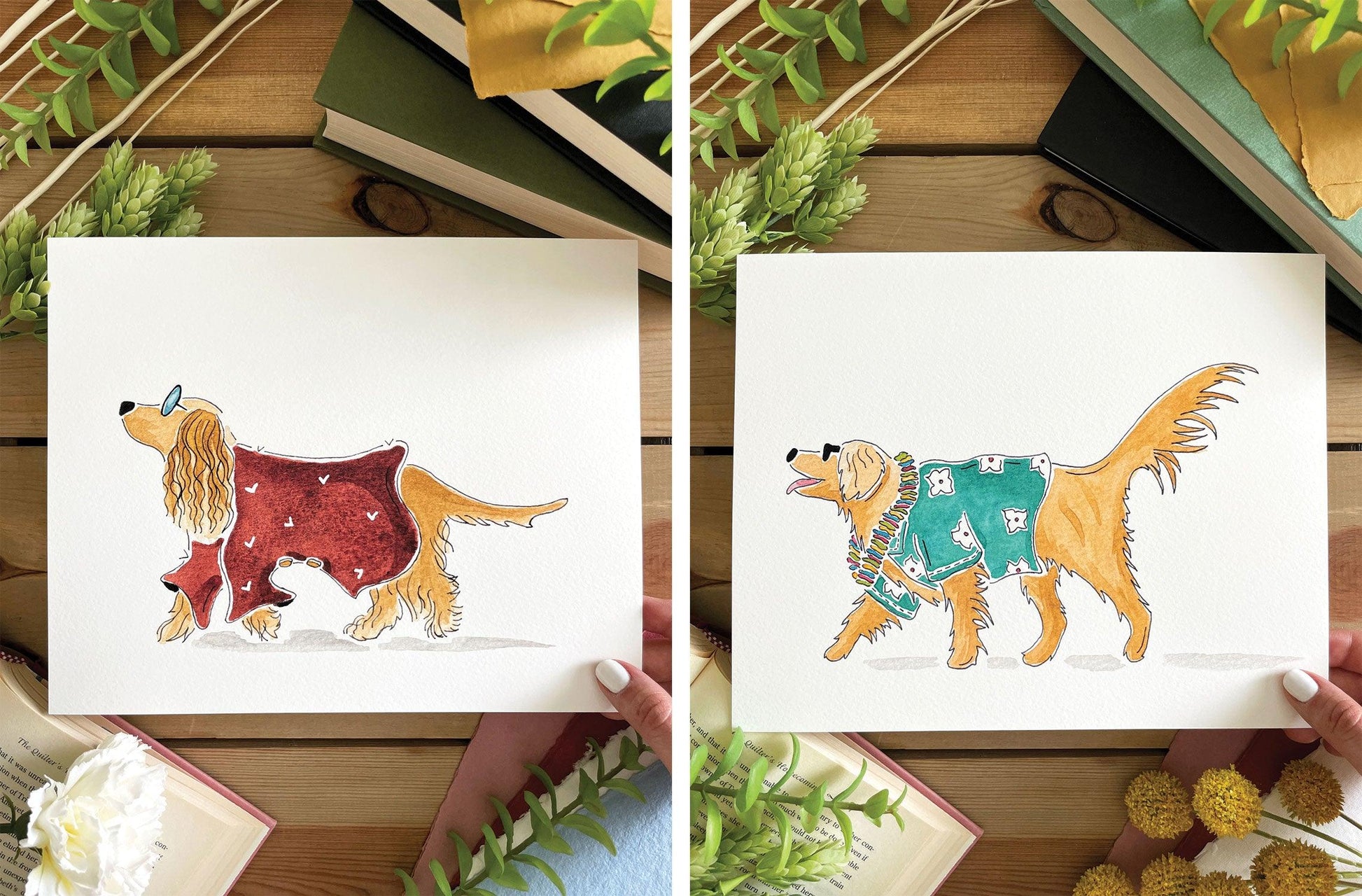 Set of 3 | 8x10 Canine Watercolor Prints - Lilyvine Design
