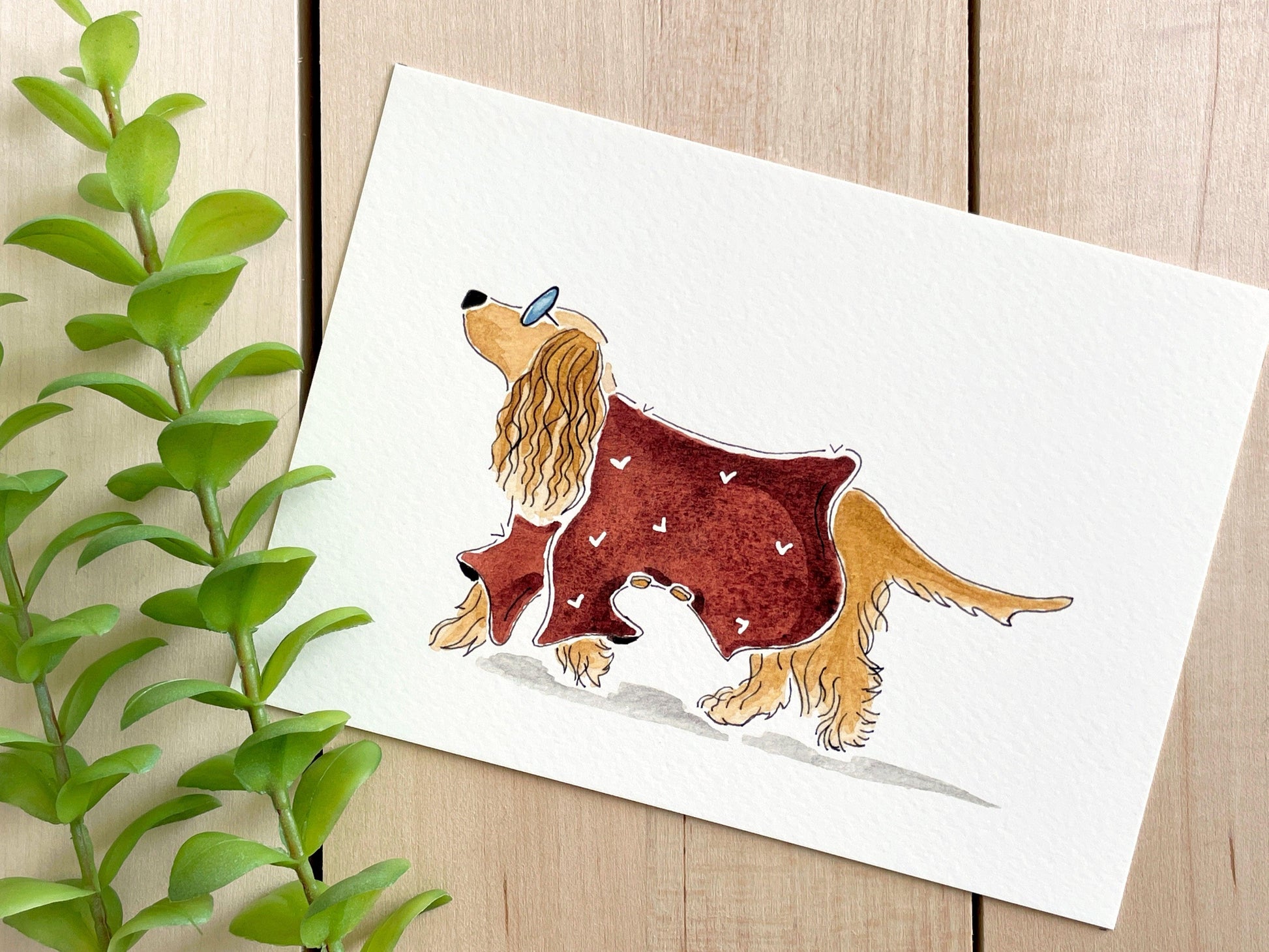 Cocker Spaniel 5x7 Watercolor Print - Lilyvine Design