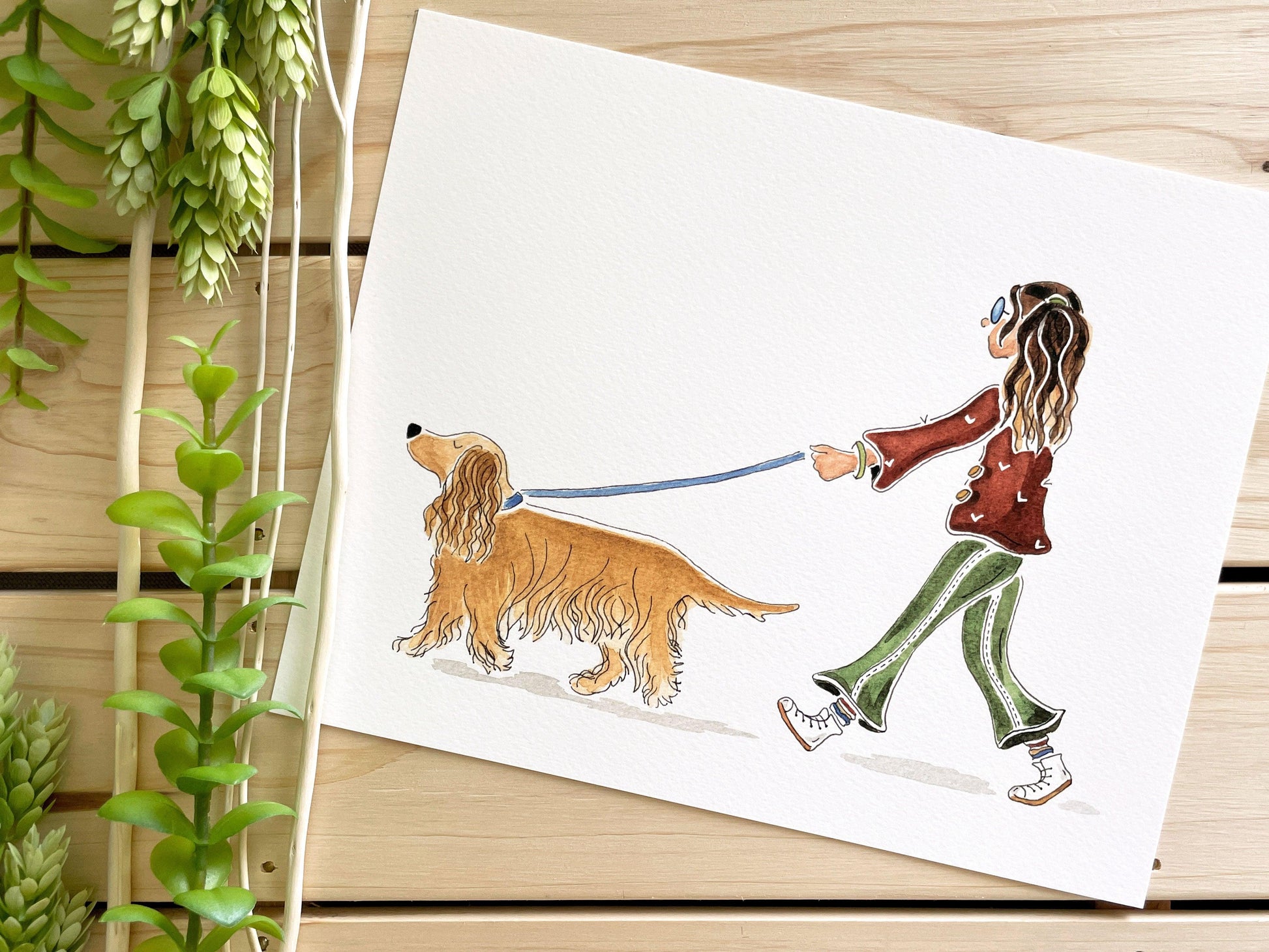 Cocker Spaniel Companion 8x10 Watercolor Print - Lilyvine Design