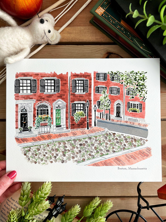 Boston (Massachusetts) 8x10 Watercolor Print - Lilyvine Design