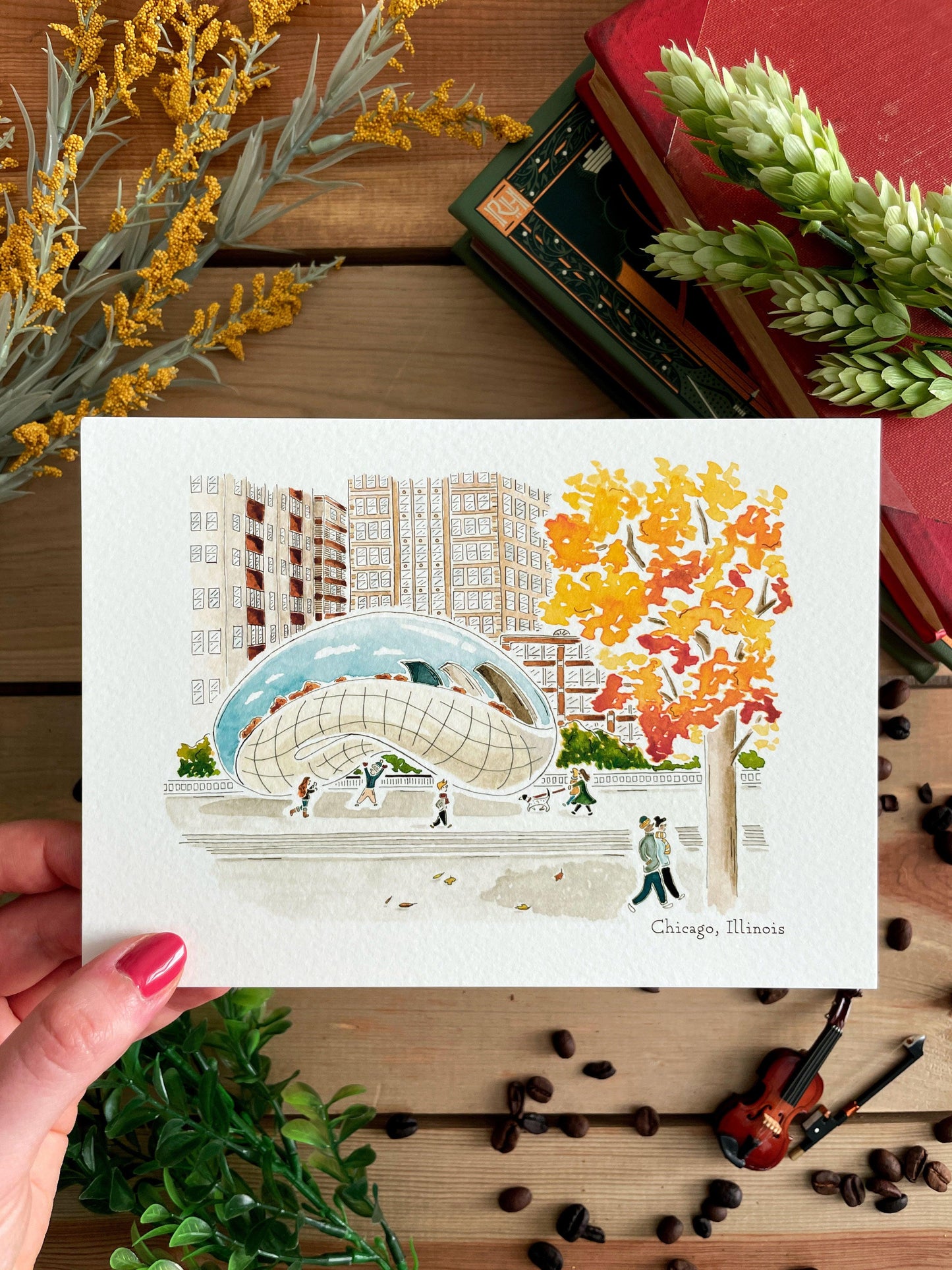 Chicago (Illinois) 5x7 Watercolor Print - Lilyvine Design