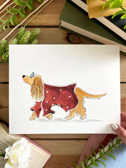 Cocker Spaniel 8x10 Watercolor Print - Lilyvine Design