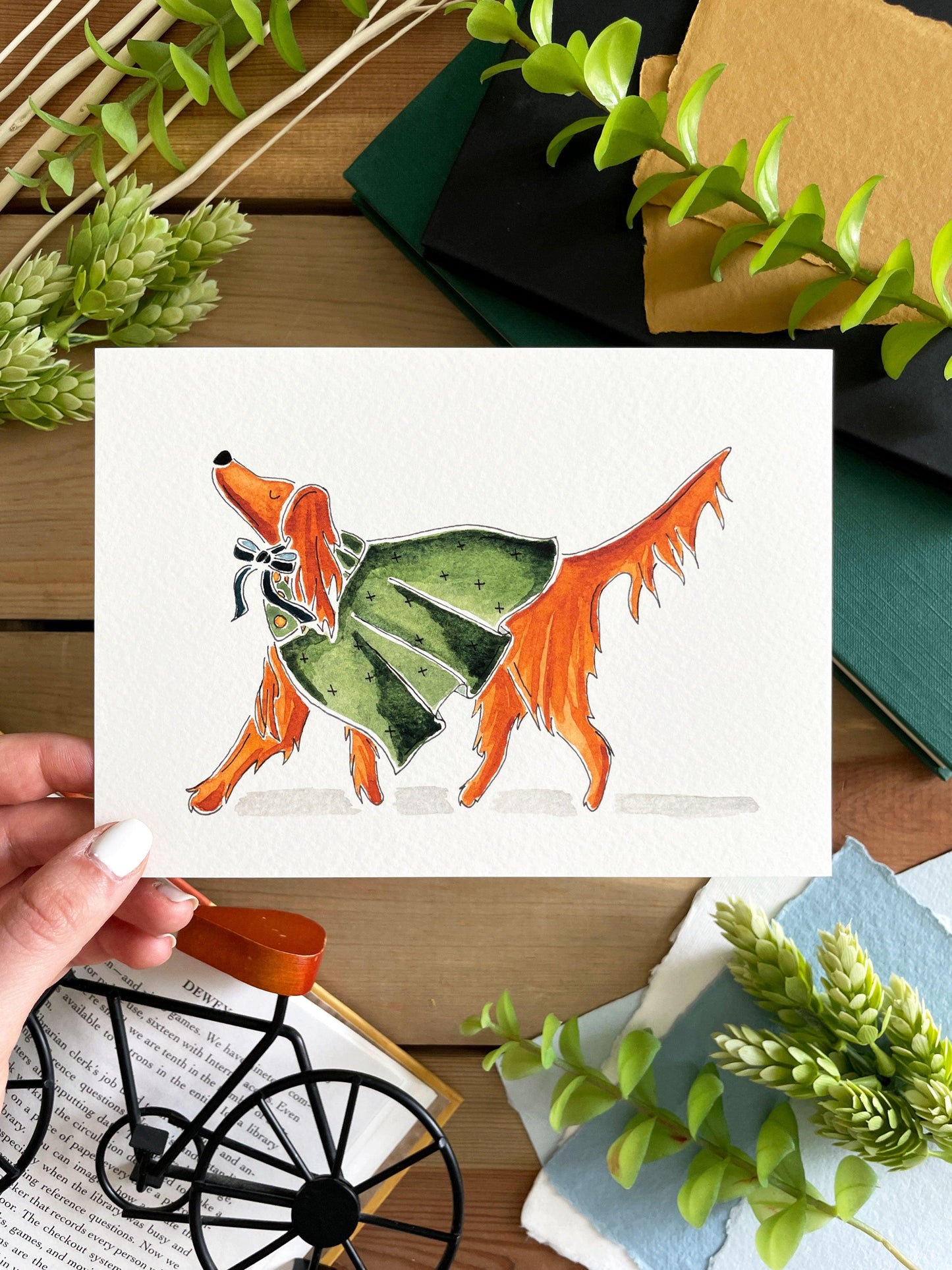 Irish Setter 5x7 Watercolor Print - Lilyvine Design