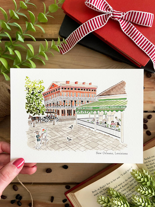 New Orleans (Louisiana) 5x7 Watercolor Print - Lilyvine Design