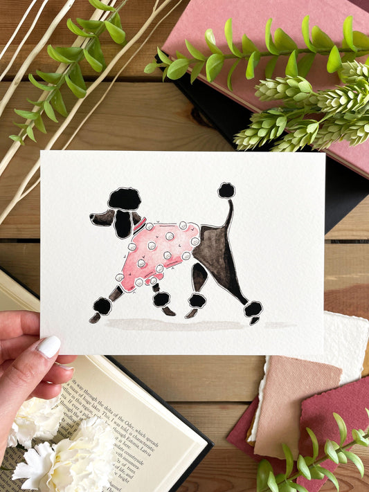 Poodle 5x7 Watercolor Print - Lilyvine Design