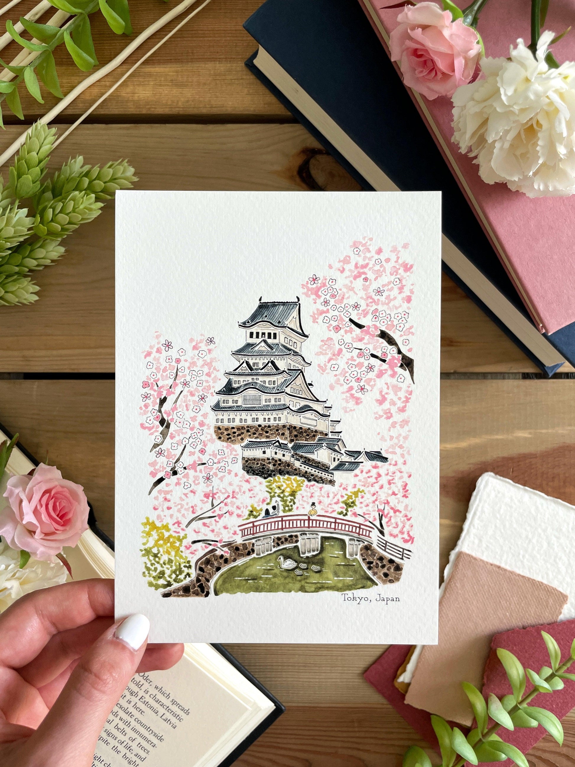Tokyo (Japan) 5x7 Watercolor Print - Lilyvine Design