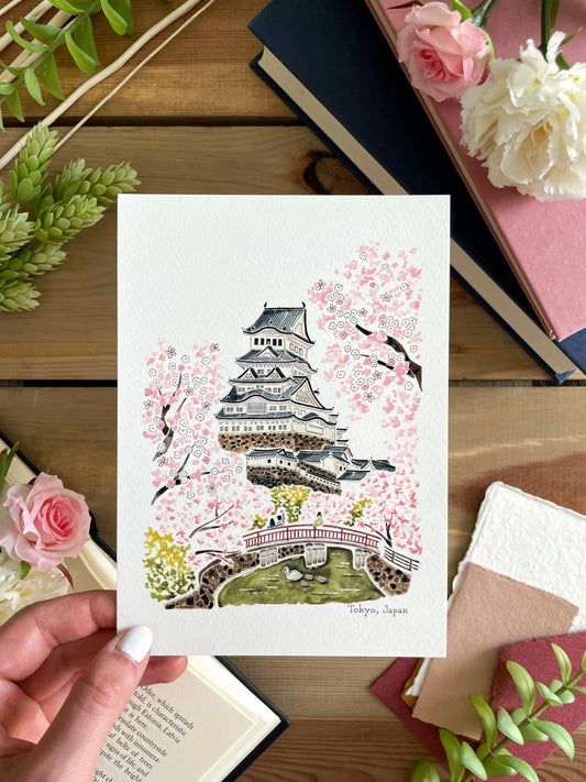 Tokyo (Japan) 5x7 Watercolor Print - Lilyvine Design