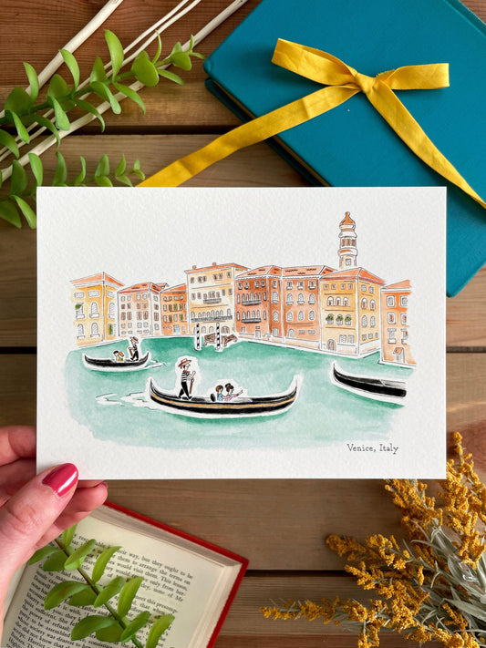 Venice (Italy) 5x7 Watercolor Print - Lilyvine Design