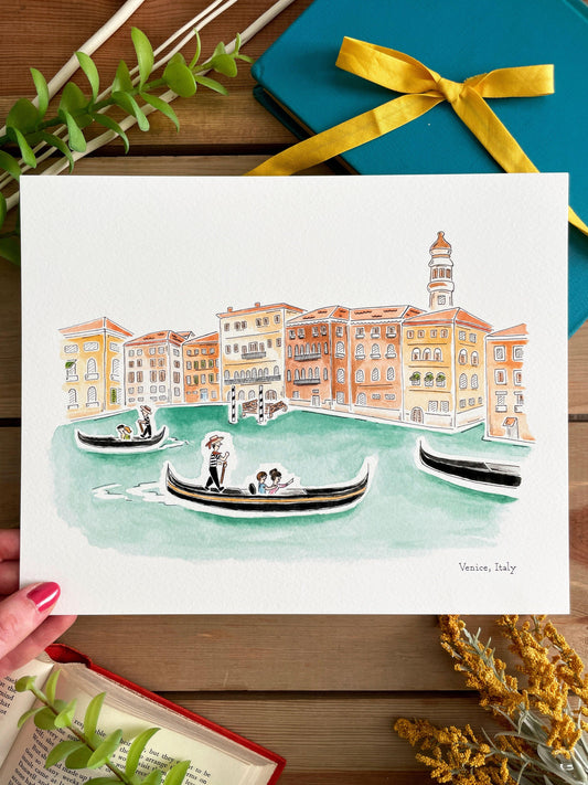 Venice (Italy) 8x10 Watercolor Print - Lilyvine Design