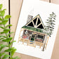 Forest Cabin 5x7 Watercolor Print - Lilyvine Design