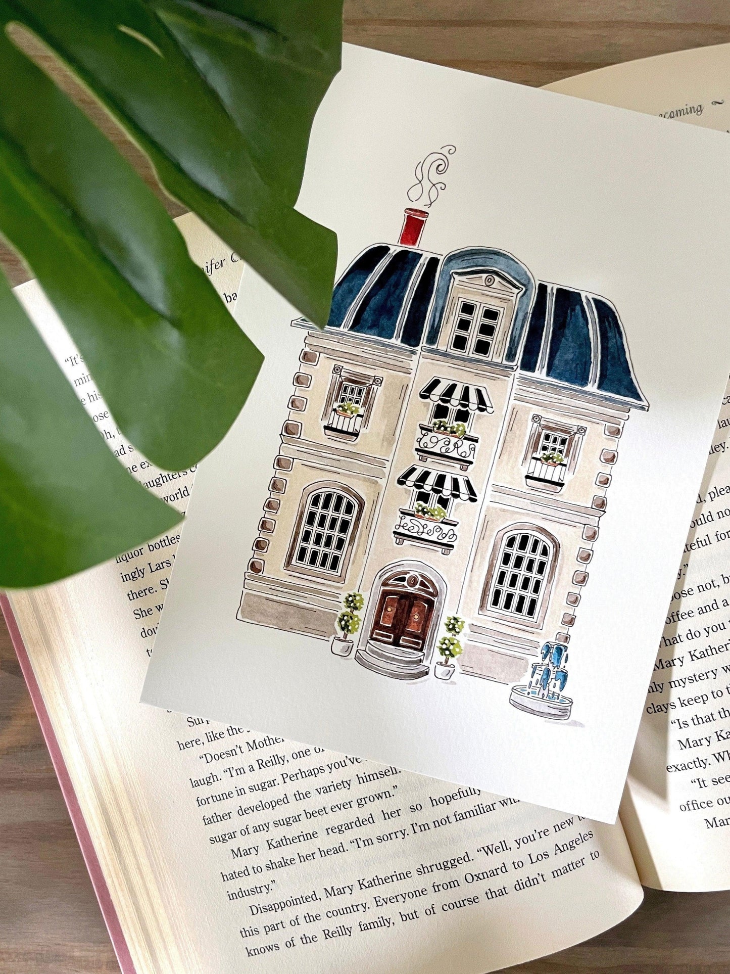 French Chateau 5x7 Watercolor Print - Lilyvine Design