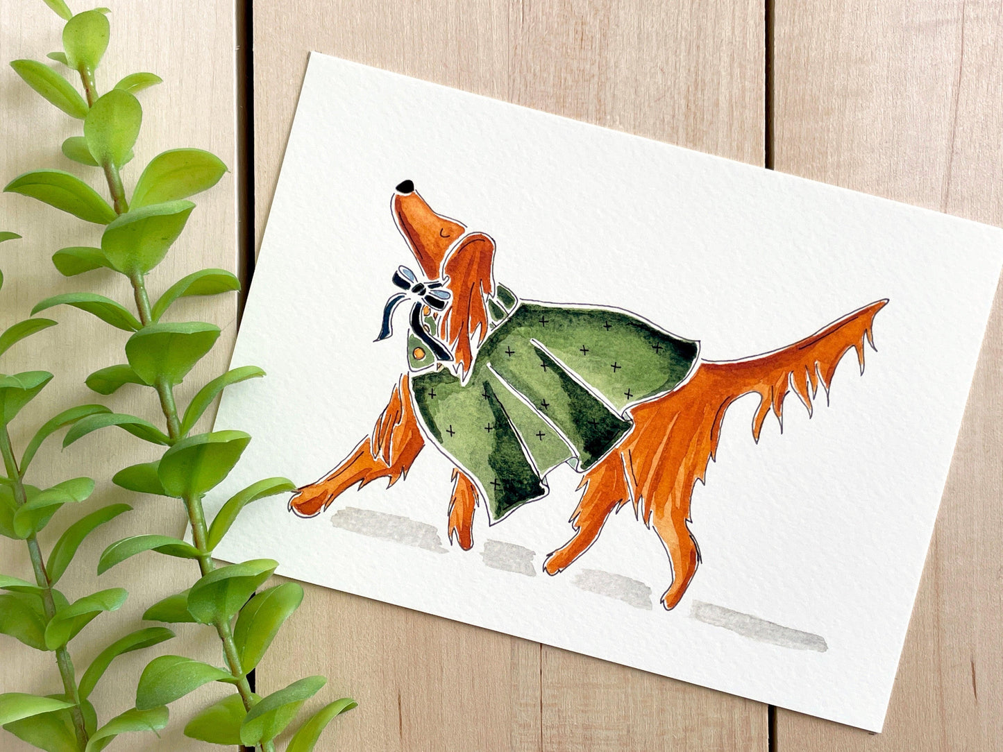 Irish Setter 5x7 Watercolor Print - Lilyvine Design