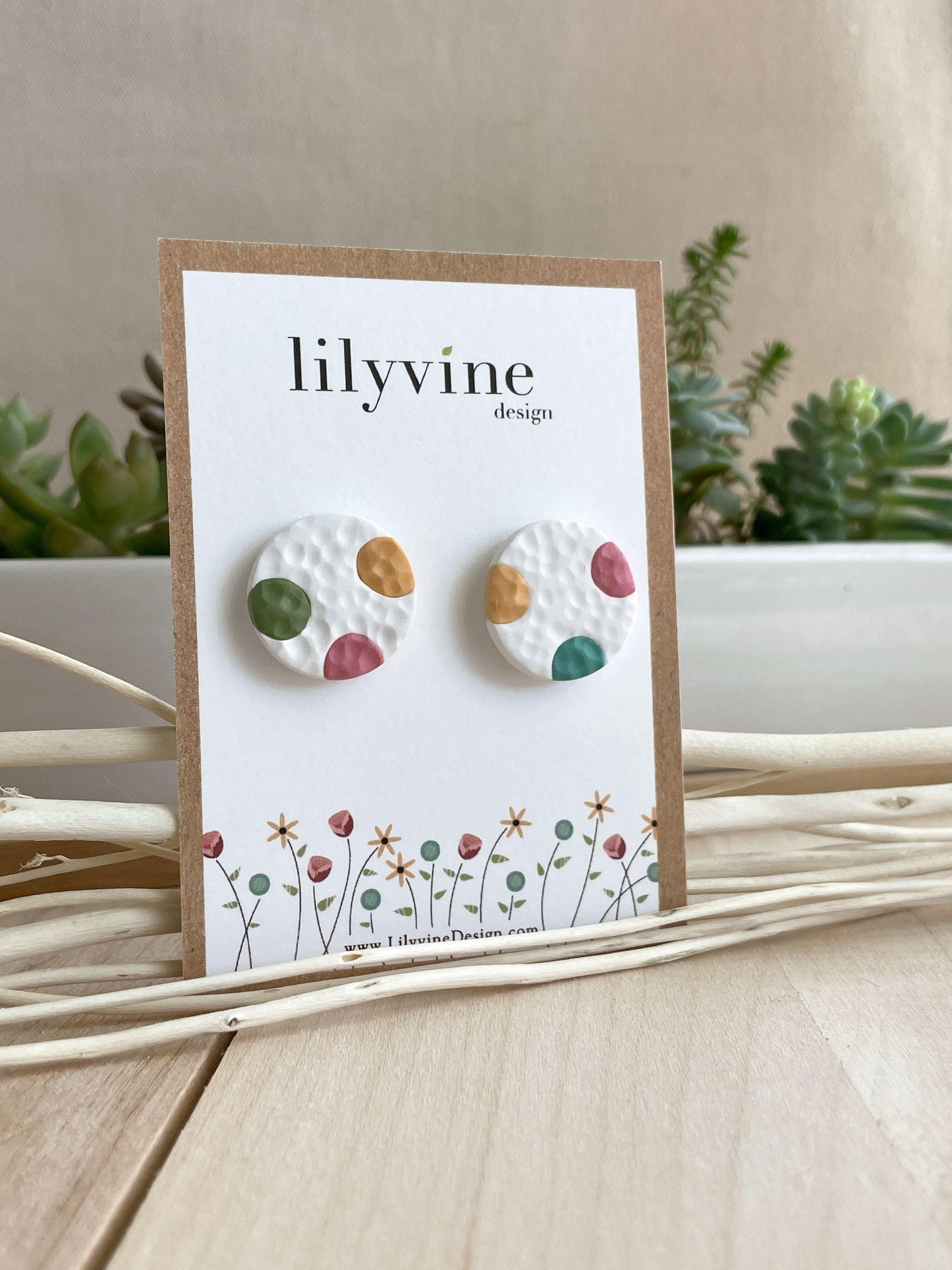 La-Di-Dottie Clay Earrings - Lilyvine Design
