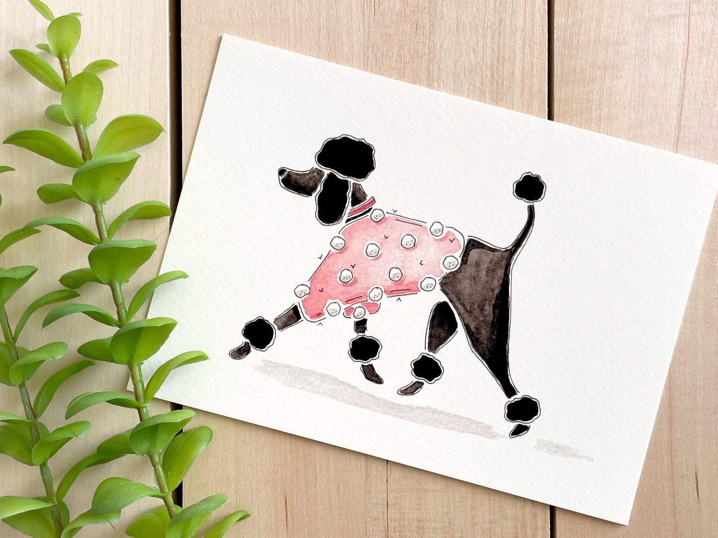 Poodle 5x7 Watercolor Print - Lilyvine Design