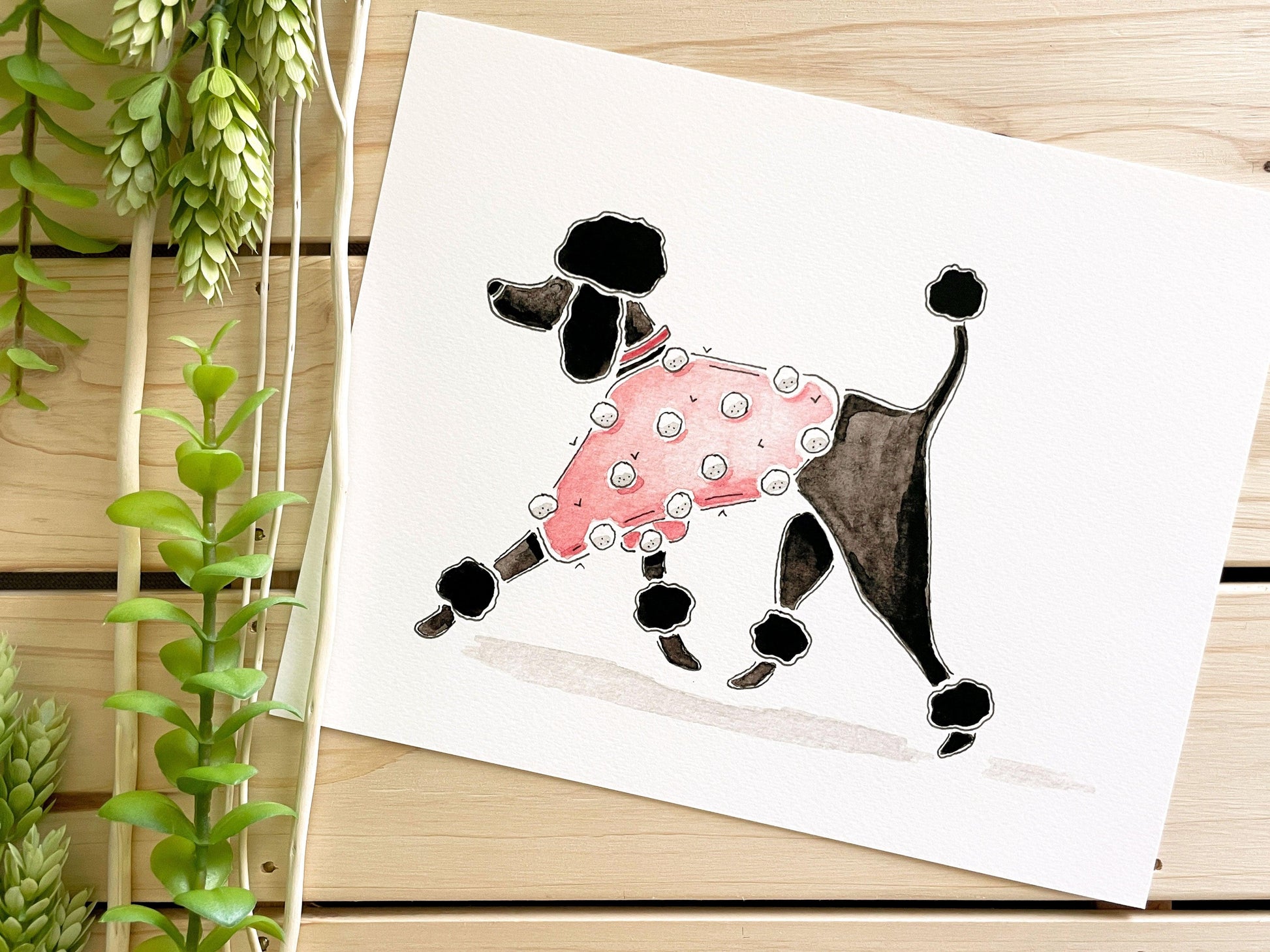 Poodle 8x10 Watercolor Print - Lilyvine Design