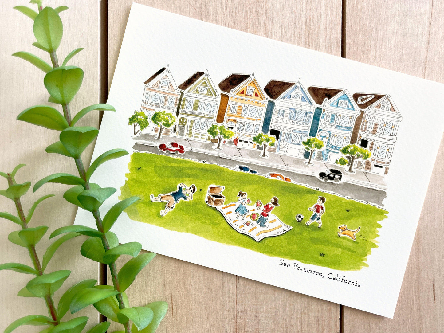 San Francisco (California) 5x7 Watercolor Print - Lilyvine Design