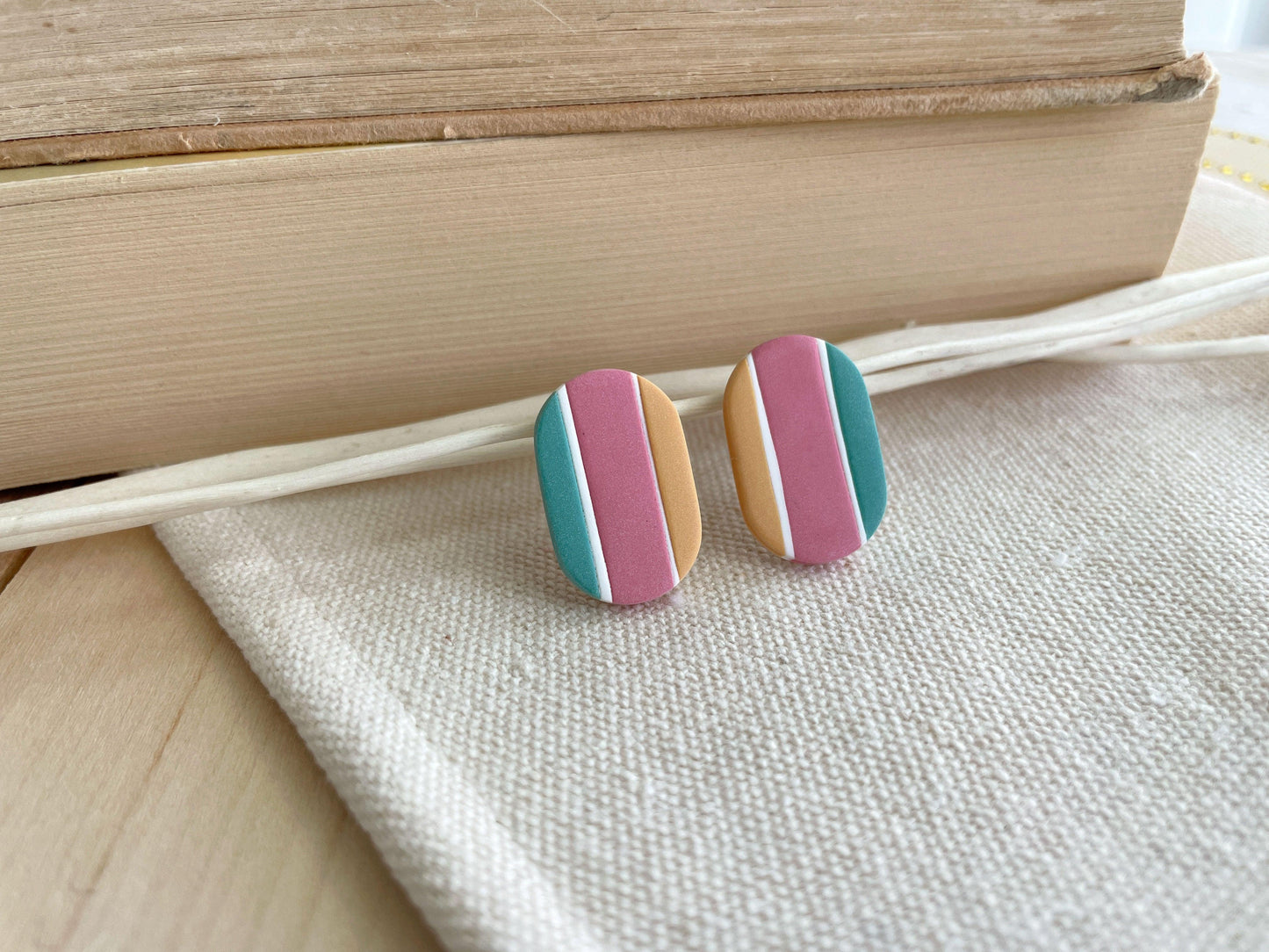 Sherbet Clay Earrings - Lilyvine Design