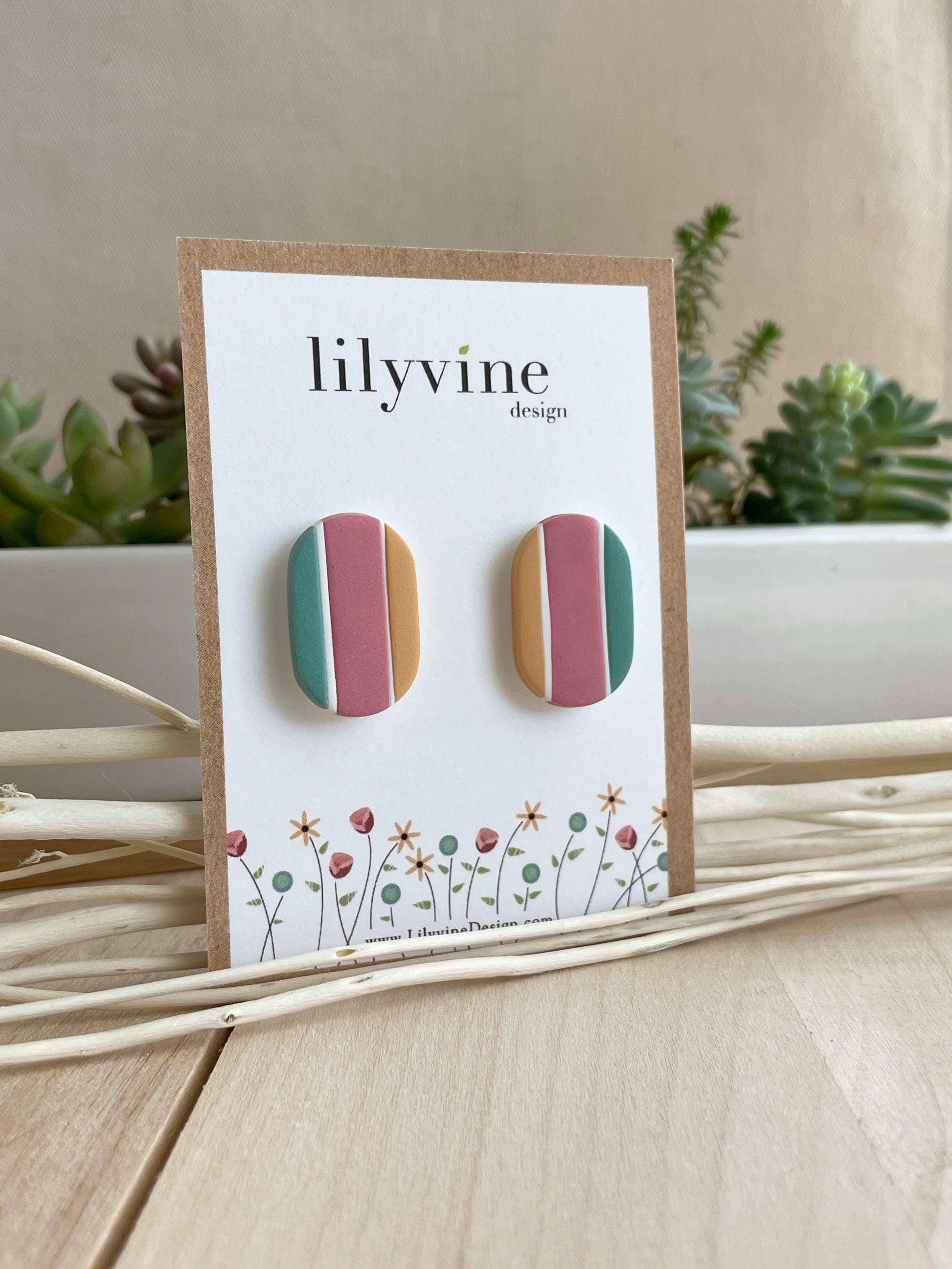 Sherbet Clay Earrings - Lilyvine Design