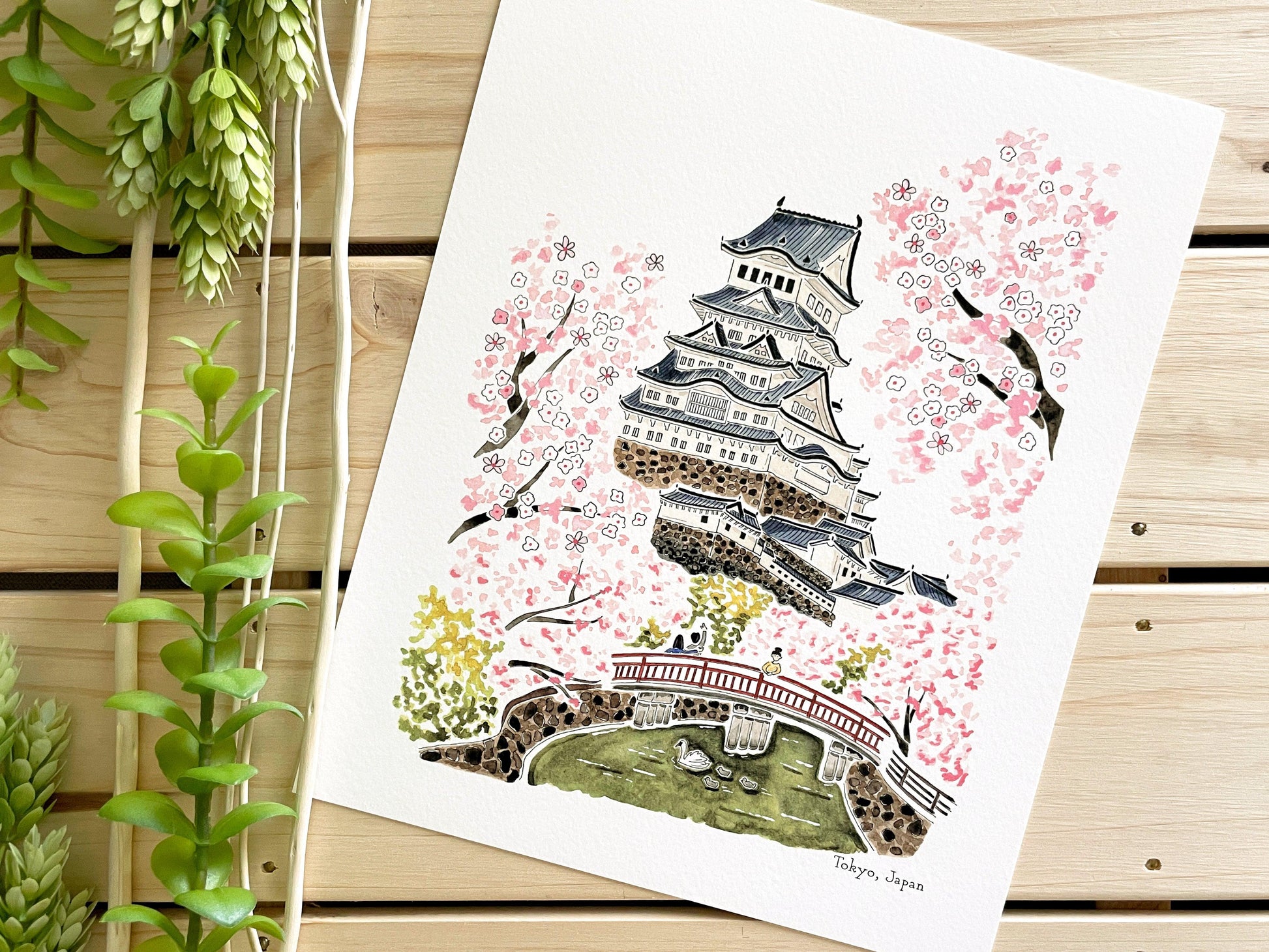 Tokyo (Japan) 8x10 Watercolor Print - Lilyvine Design