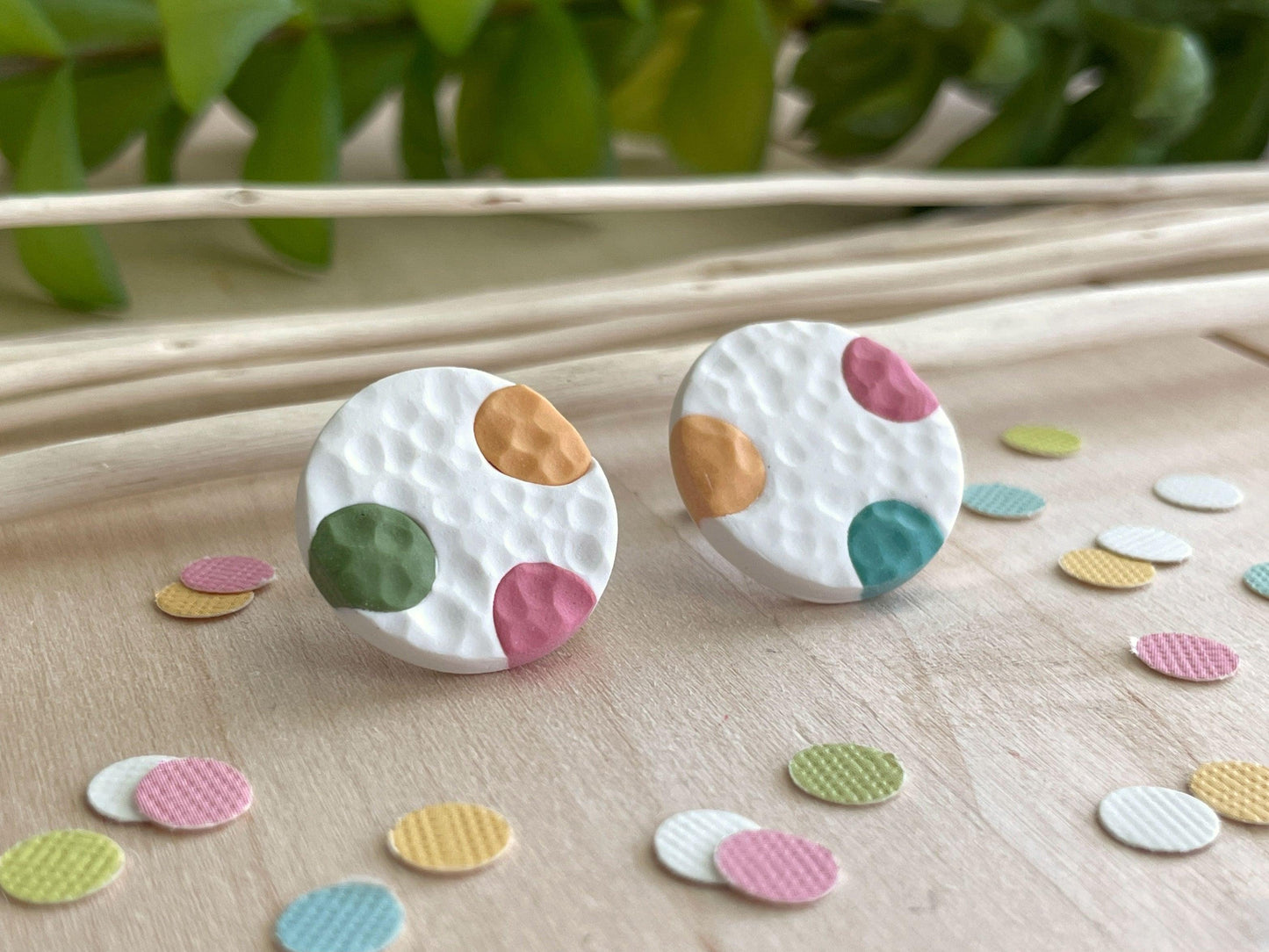 La-Di-Dottie Clay Earrings - Lilyvine Design