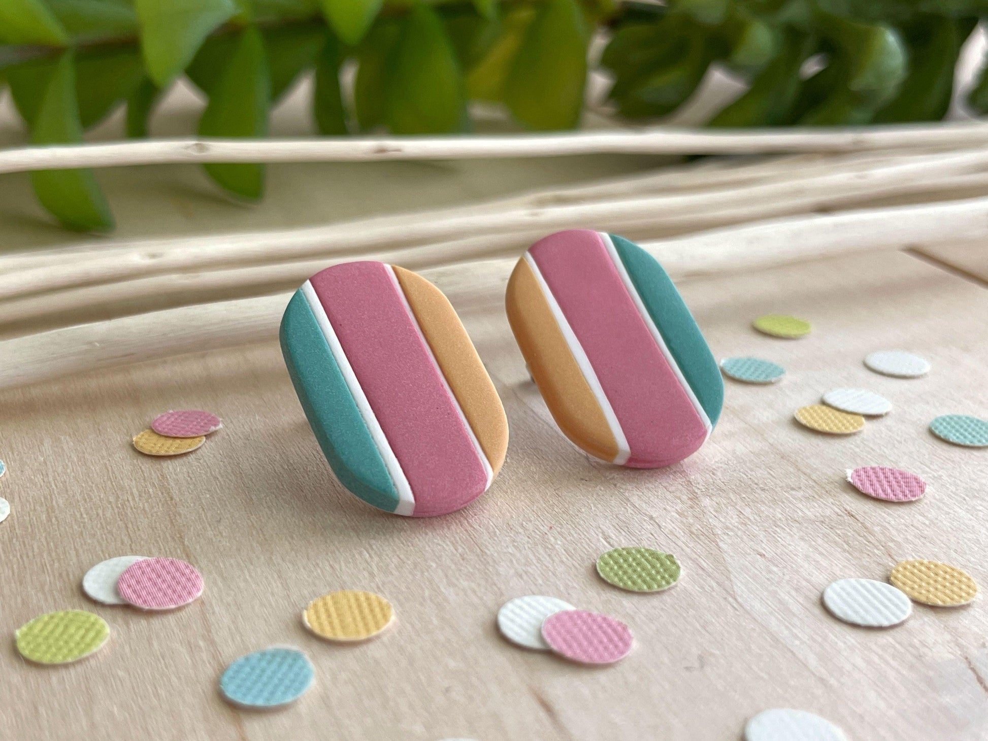Sherbet Clay Earrings - Lilyvine Design