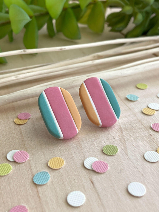 Sherbet Clay Earrings - Lilyvine Design