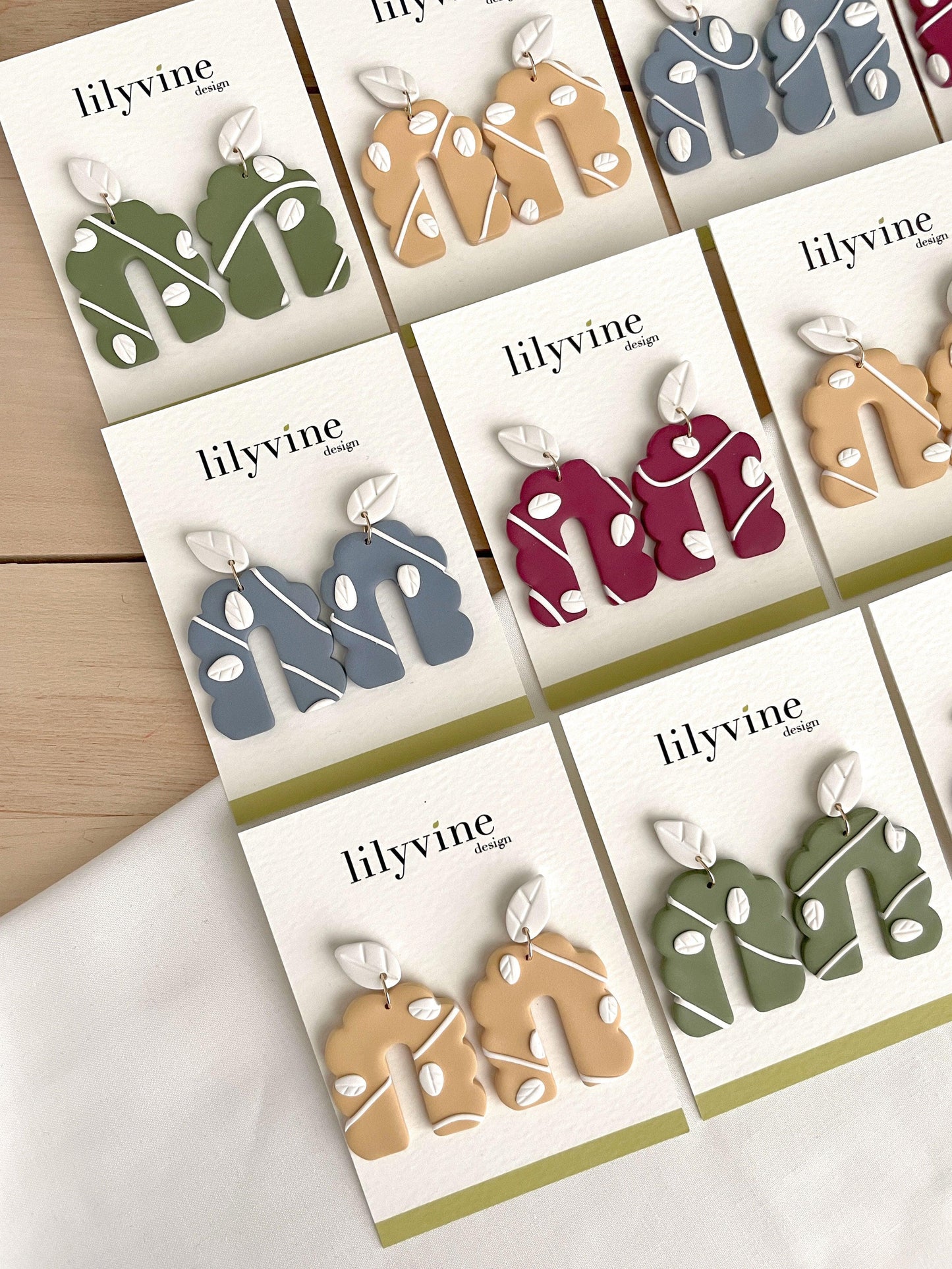 Pine Green Drop Earrings - Lilyvine Design