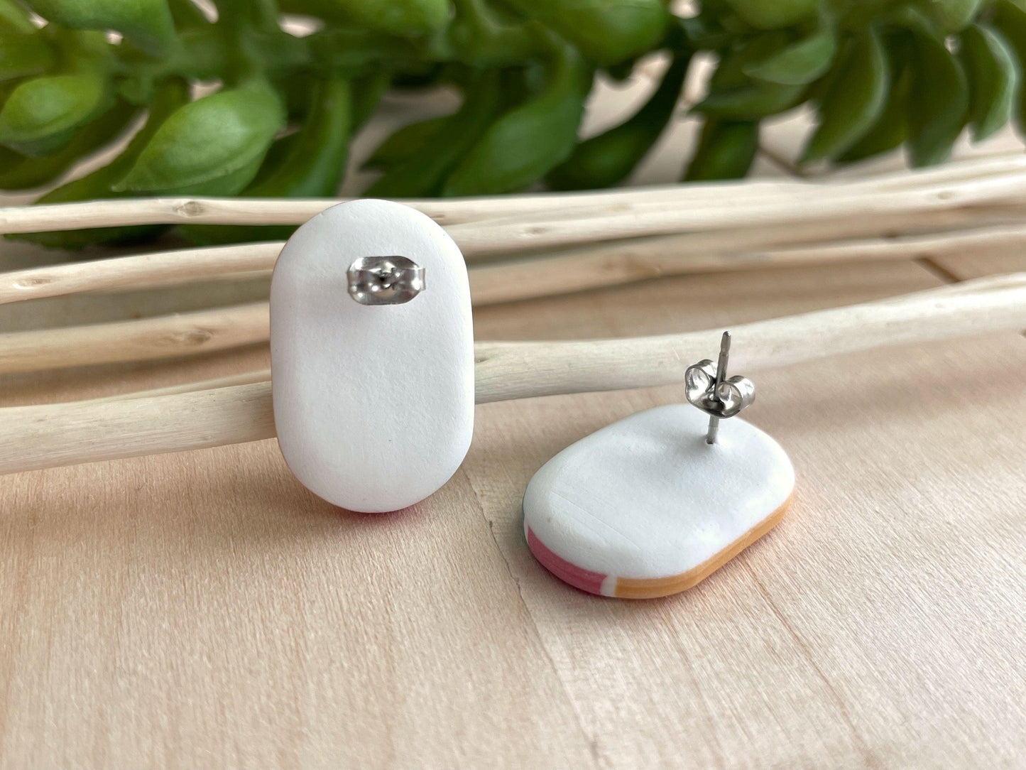 Sherbet Clay Earrings - Lilyvine Design