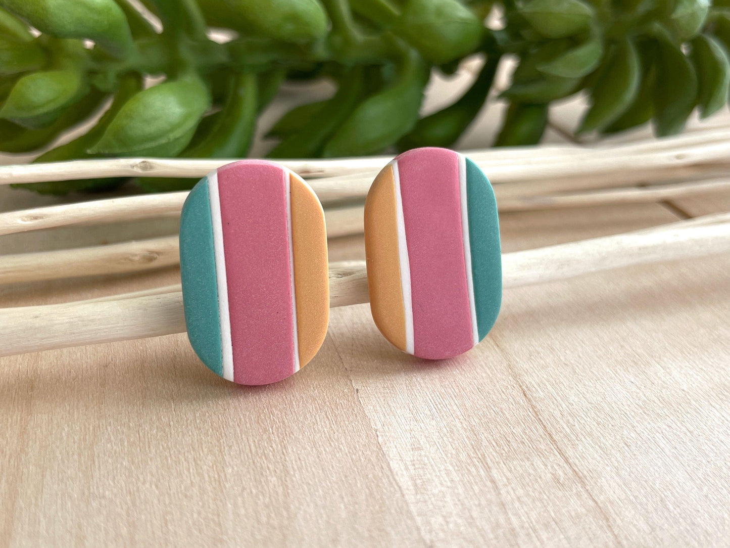 Sherbet Clay Earrings - Lilyvine Design