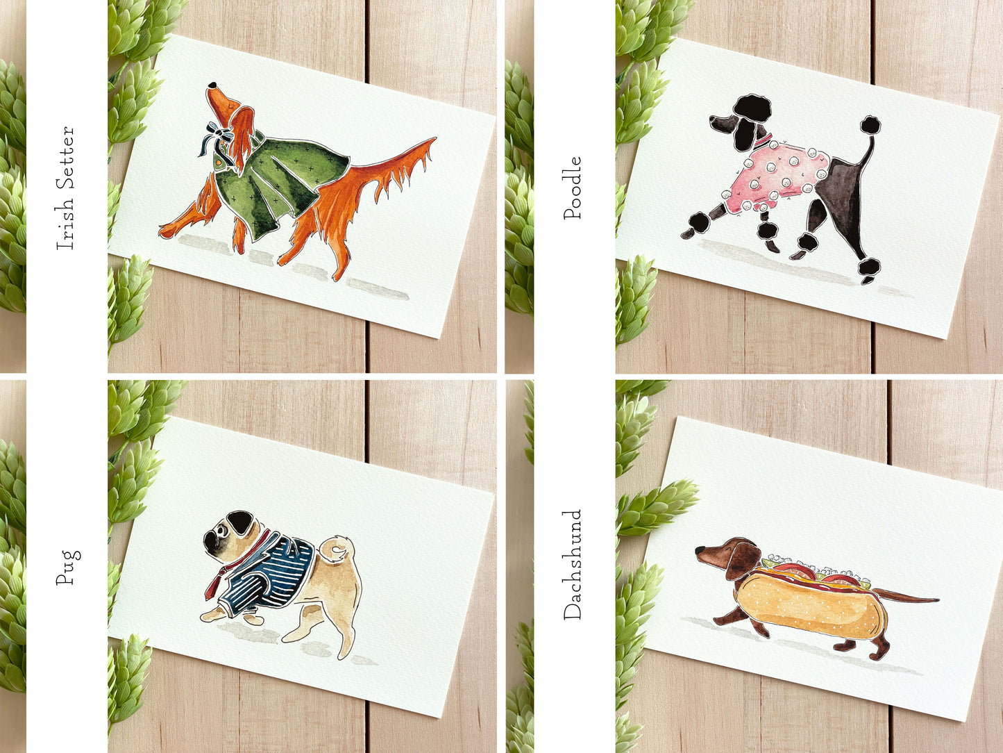 Set of 5 | 4x6 Canine Watercolor Prints