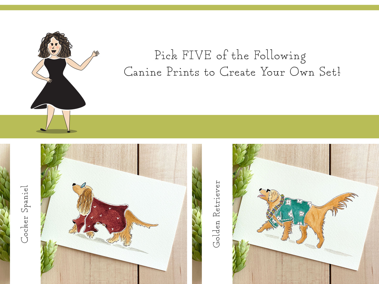 Set of 5 | 4x6 Canine Watercolor Prints